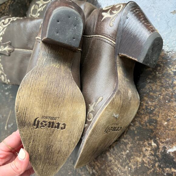 Durango Crush Western Boots Embroidered Cowboy Boots Chocolate Scroll Womens 7 - Picture 7 of 8